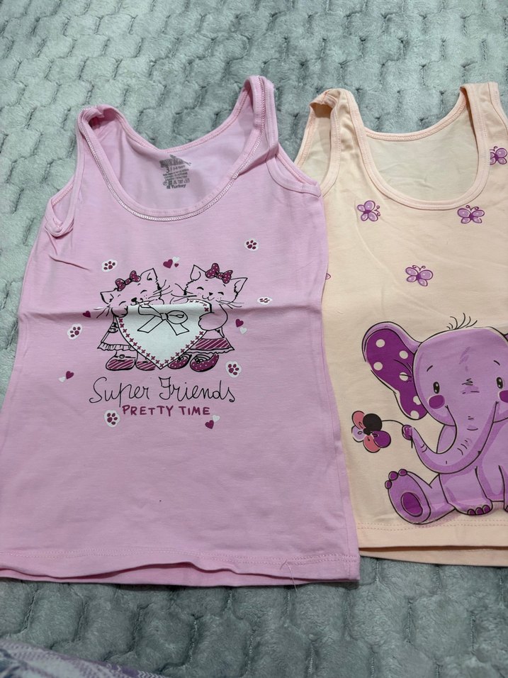 Kız Çocuk Pembe Baskılı Atlet - Görsel 5