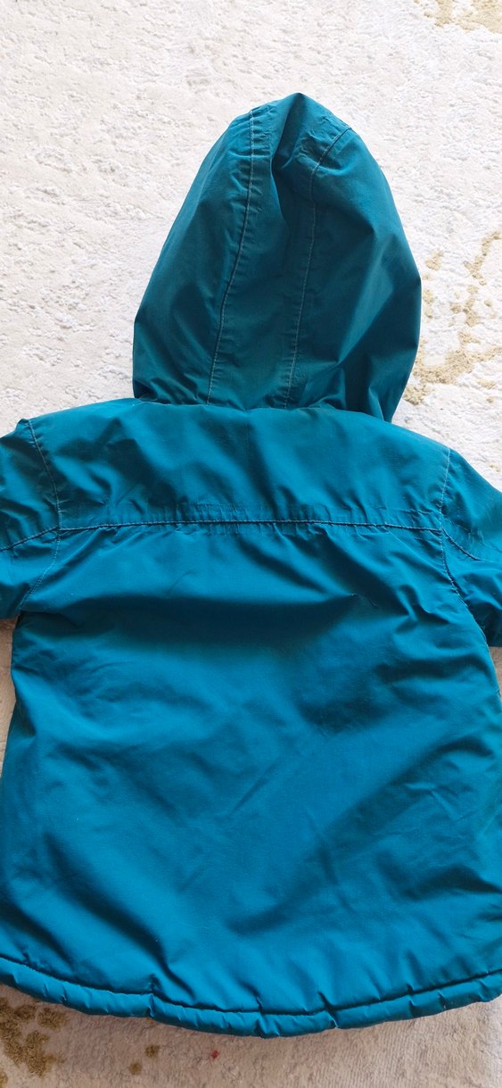 Erkek Çocuk Mavi Fermuarlı Mont Kapüşonlu - Görsel 4