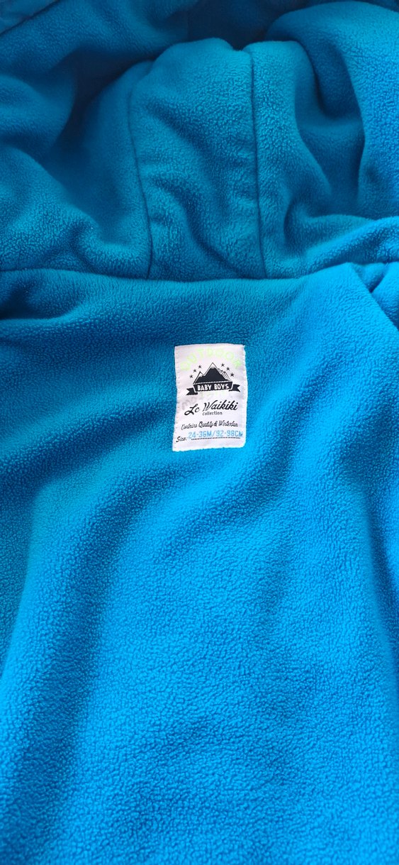 Erkek Çocuk Mavi Fermuarlı Mont Kapüşonlu - Görsel 3