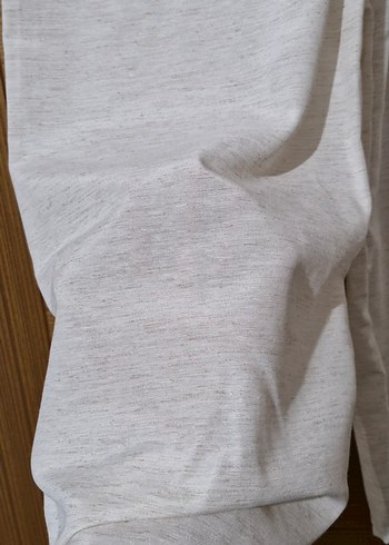 Bej Gri Midi Keten Kadın Pantolon - Görsel 2