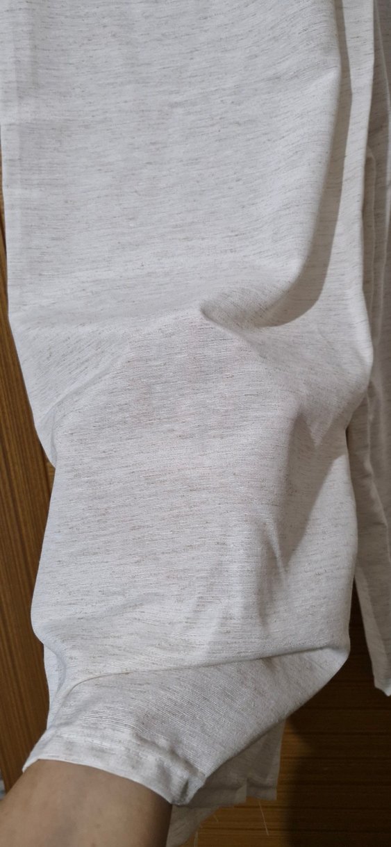 Bej Gri Midi Keten Kadın Pantolon - Görsel 2