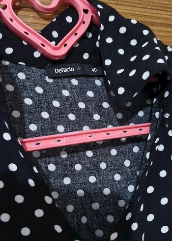 Puantiye Desenli Siyah elbise - Görsel 2