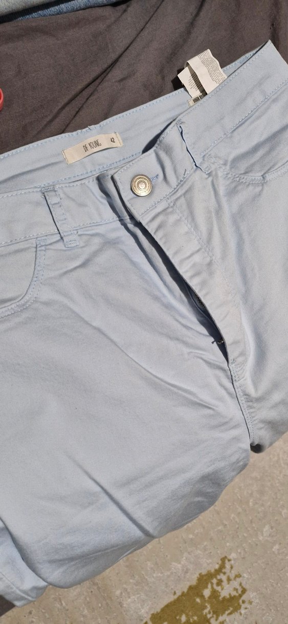 Beyaz Midi Denim Kadın Pantolon - Görsel 2