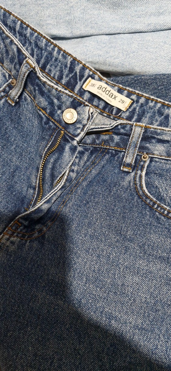 Kadın Mavi Parlak Denim Midi Jean - Görsel 3