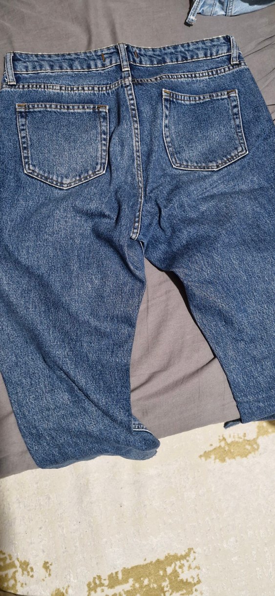 Kadın Mavi Parlak Denim Midi Jean - Görsel 2