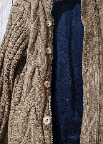 Erkek Kahverengi Örgü Hırka - Görsel 3