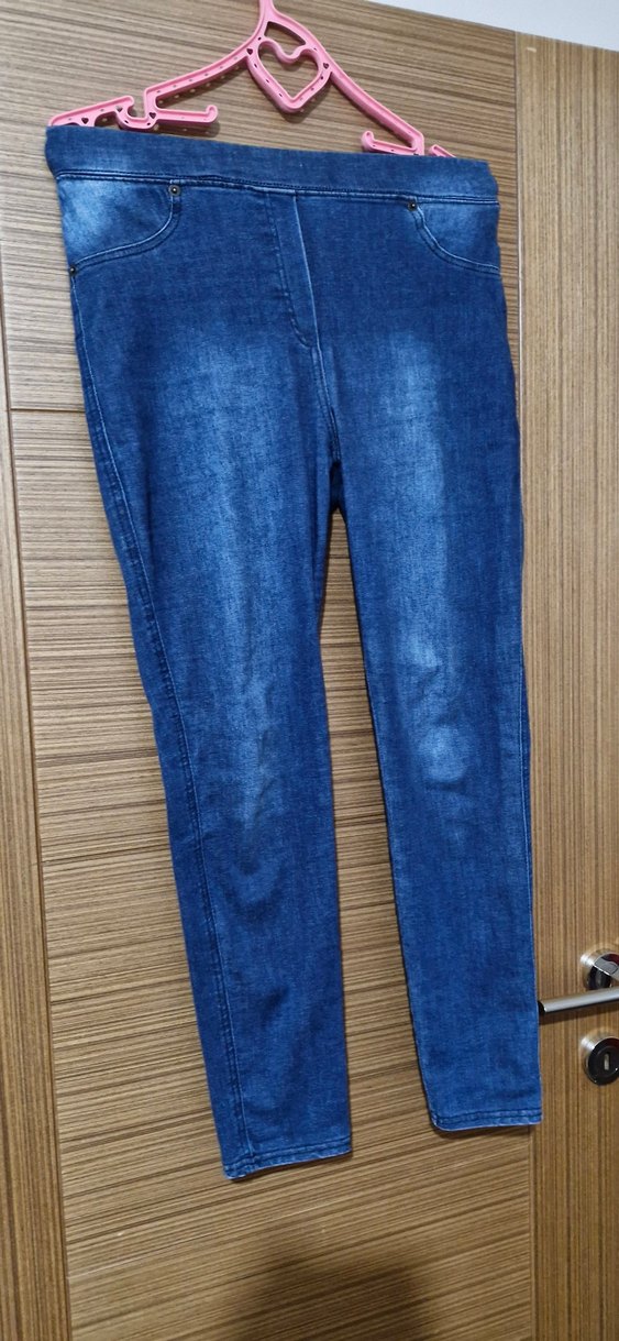 Kadın Lacivert Elastik Dar Kesim Kot Pantolon - Görsel 2