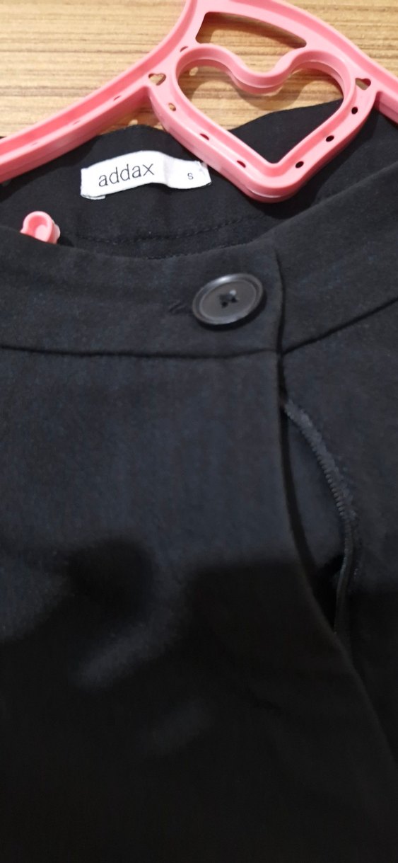 siyah Midi Kumaş Kadın Pantolon - Görsel 2