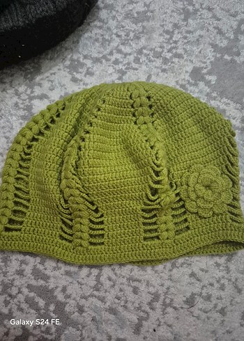 Hafif Haki Örgü Kadın Bere - Görsel 4