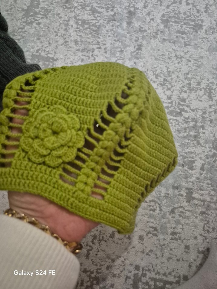 Hafif Haki Örgü Kadın Bere - Görsel 3