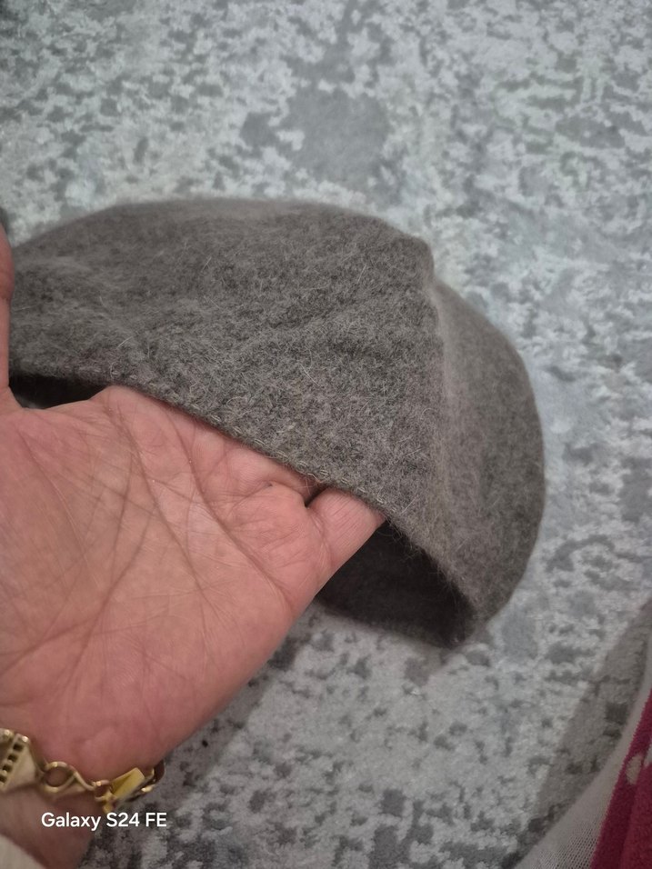 Kadın Gri Örgü Yün Bere - Görsel 2