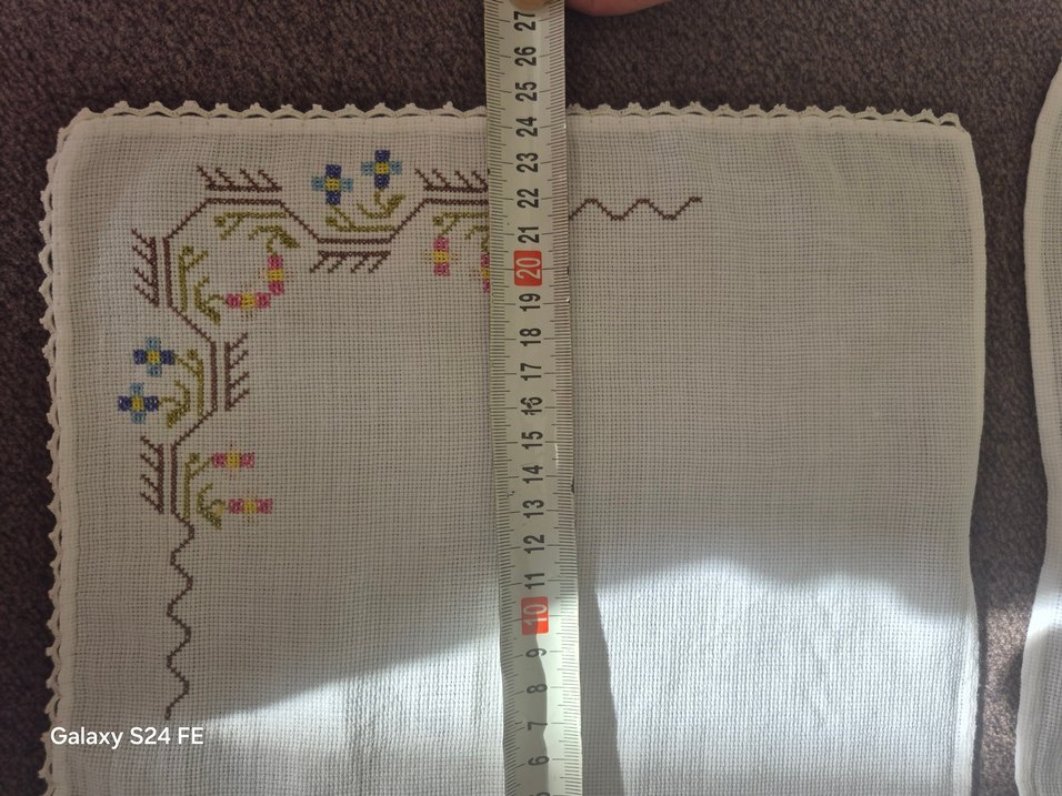 Nakışlı Beyaz Masa Örtüsü Takımı 5 parça - Görsel 5