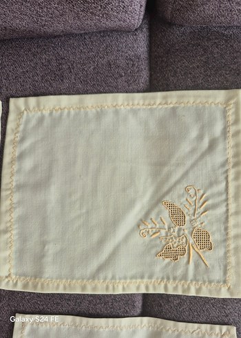 Nakışlı Beyaz Masa Örtüsü Seti, çok amaçlı - Görsel 2