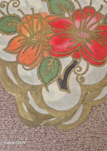 Nakışlı Çok Renkli Masa Örtüsü Seti 13 parça - Görsel 5