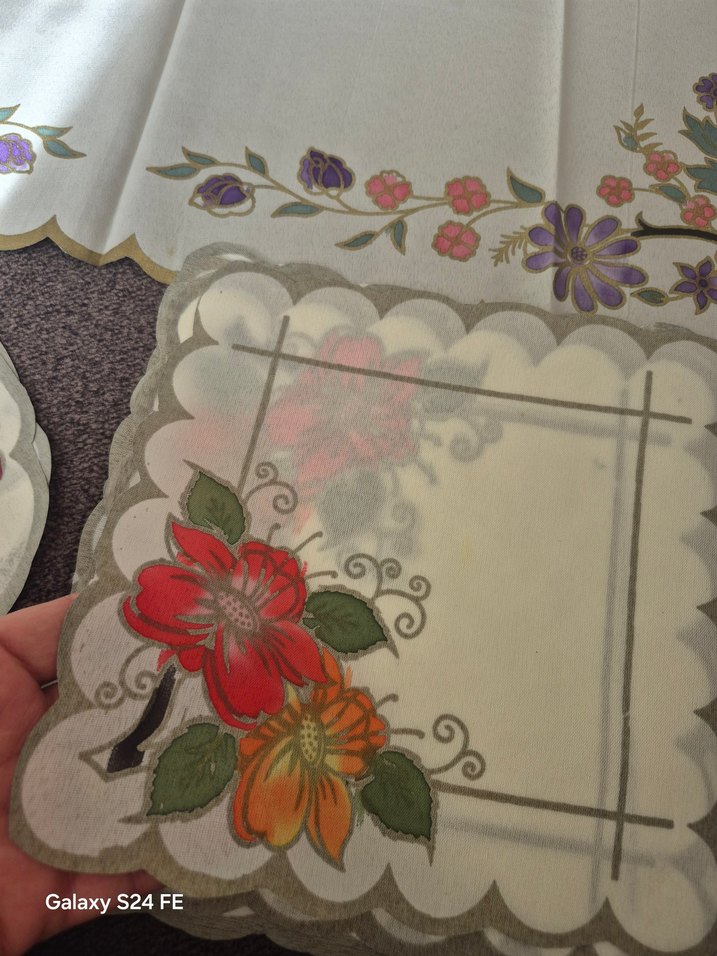 Nakışlı Çok Renkli Masa Örtüsü Seti 13 parça - Görsel 3