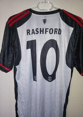 Erkek Siyah-Beyaz Çizgili V Yakalı Forma Manchester United - Görsel 4