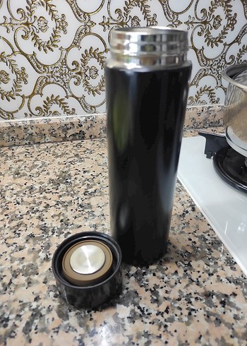 Siyah Parlak çelik termos - Görsel 4