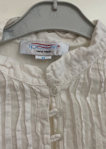 Bohem Beyaz Keten Kadın Gömlek - Görsel 2