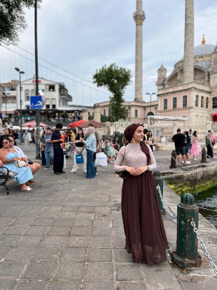 Kahverengi Uzun Drapeli Bohem Etek - Görsel 4