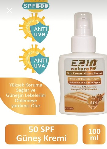 Erin Natural Güneş Kremi SPF 50 - Görsel 2