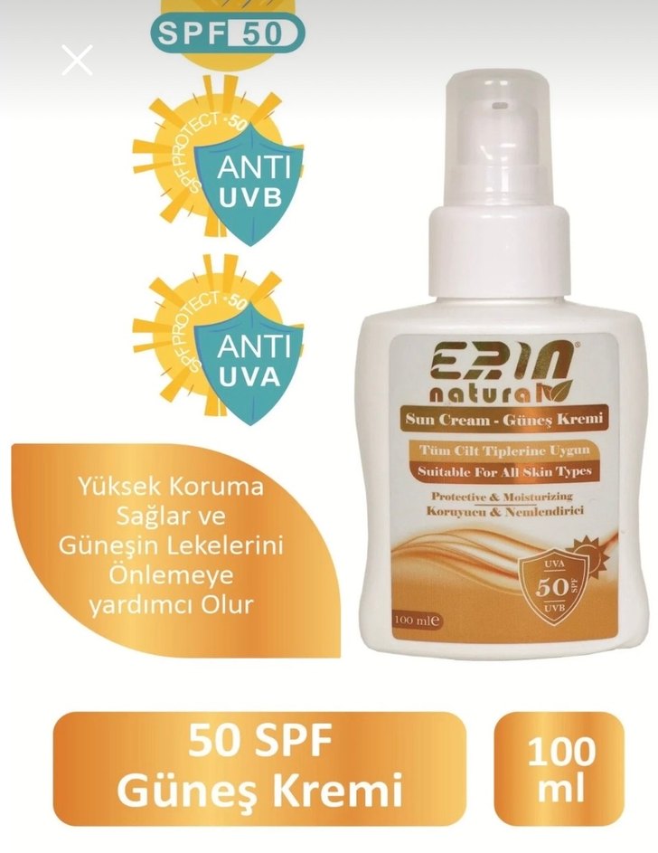 Erin Natural Güneş Kremi SPF 50 - Görsel 2