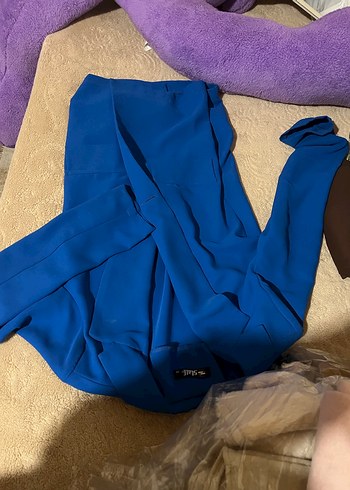 Mavi kadın Ceketi Velcro Detaylı - Görsel 4