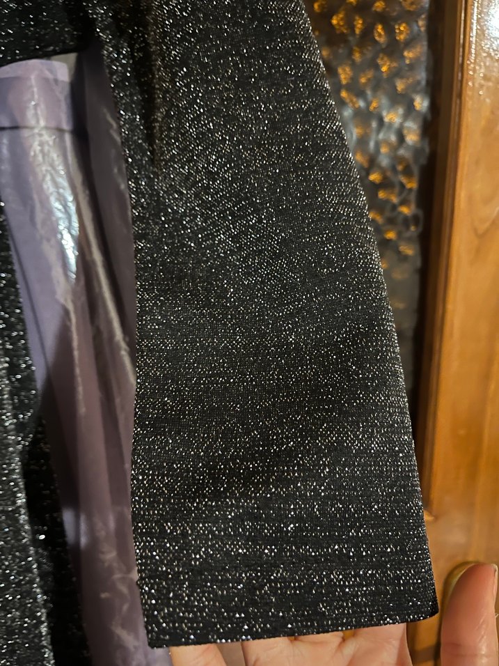 Kadın Siyah Uzun Kollu Kemerli Uzun Elbise - Görsel 4