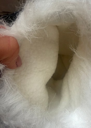 Kızlar için Beyaz Kürklü Sıcak Terlik - Görsel 4