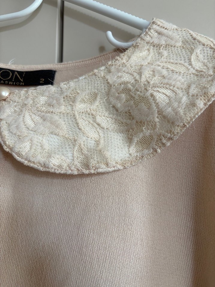 Bej ince Triko Kazak - Görsel 4