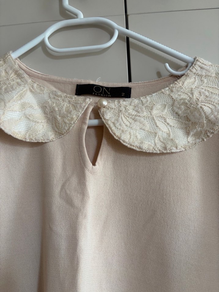 Bej ince Triko Kazak - Görsel 3