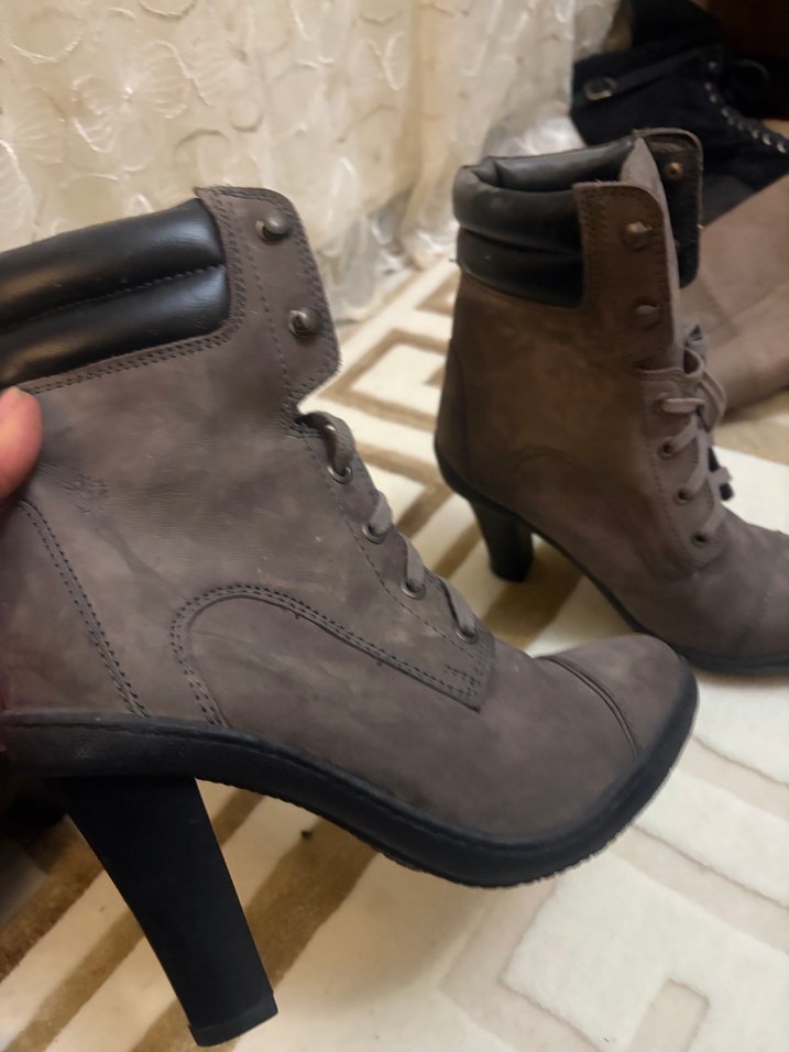 Kahverengi Süet Kadın Dolgu Topuk Bot - Görsel 2