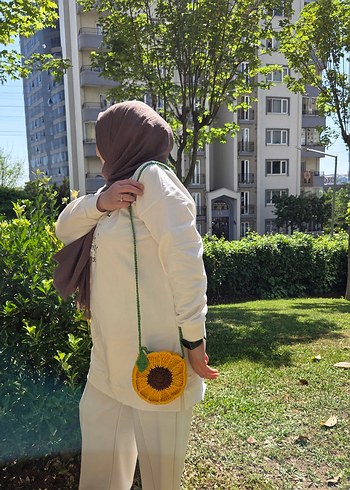Diğer El Yapımı Ayçiçeği Çanta Tığ İşi & Yazlık Bohem Stil