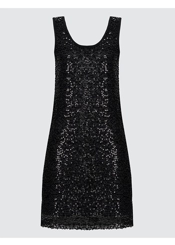 Siyah Parlak Mini Kadın Elbise - Görsel 2