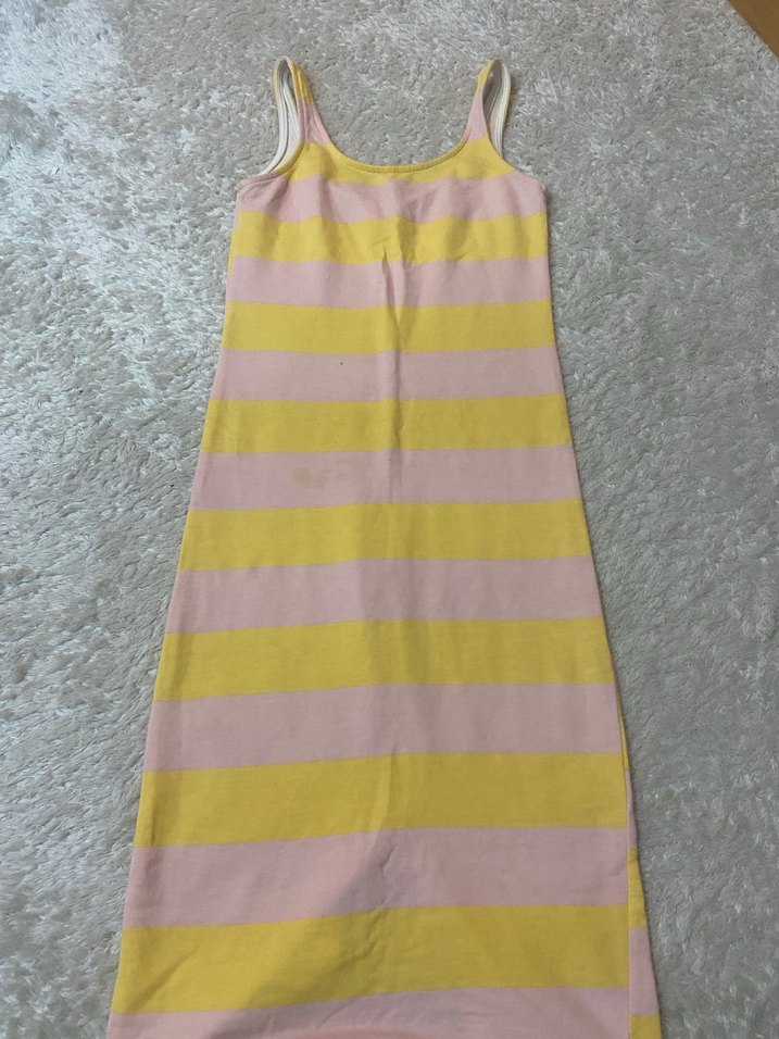 Çizgili Uzun Askılı Plaj Elbisesi - Görsel 2