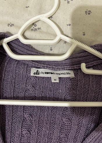 Mor Örgü V Yaka Hırka - Görsel 3