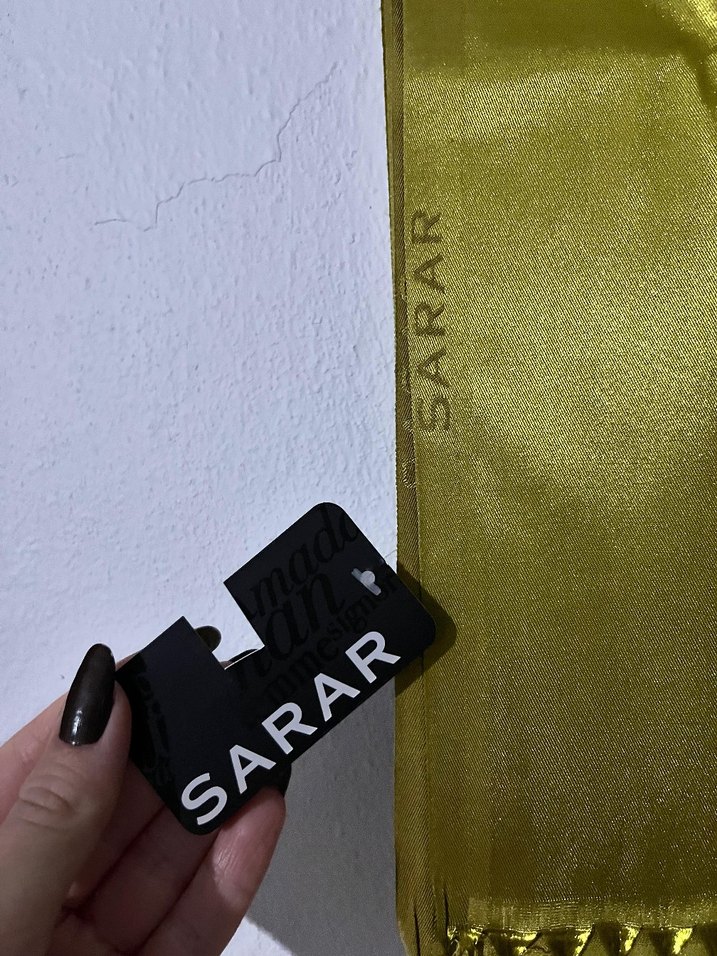 Kadın Parlak Haki İpek Görünümlü Şal - Görsel 2