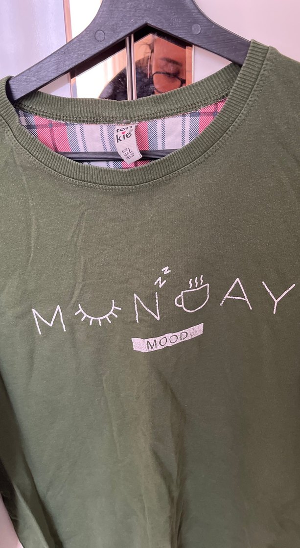 Kadın Yeşil Baskılı Sweatshirt - Görsel 2