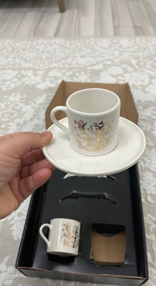 4 Parça Beyaz Kahve Fincanı Takımı - Görsel 3