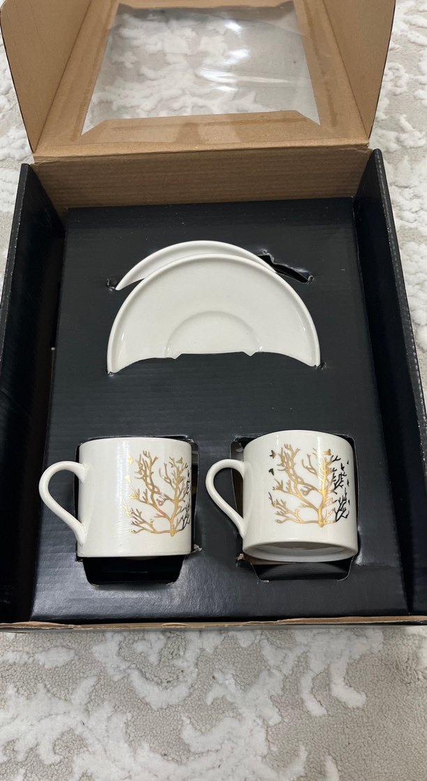 4 Parça Beyaz Kahve Fincanı Takımı - Görsel 2