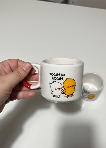 Çift Renkli Kulplu Sevimli Kahve Fincanları - Görsel 2