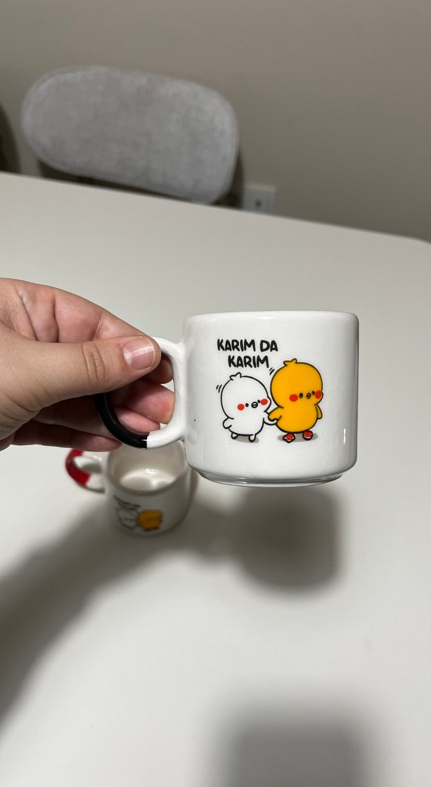 Çift Renkli Kulplu Sevimli Kahve Fincanları - Görsel 3