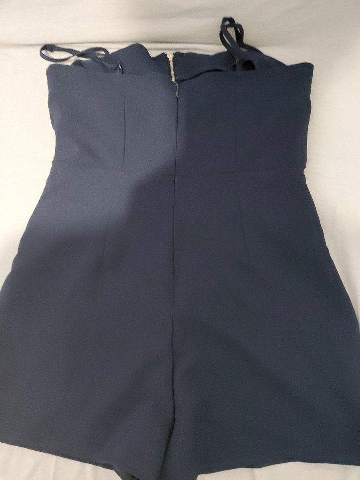 Kadın Lacivert Kolsuz mini  Tulum - Görsel 2