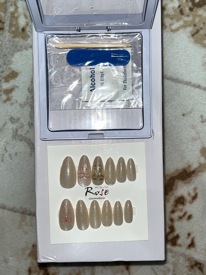 Bej Işıltılı Tırnak Dekorasyonu Seti - Görsel 2