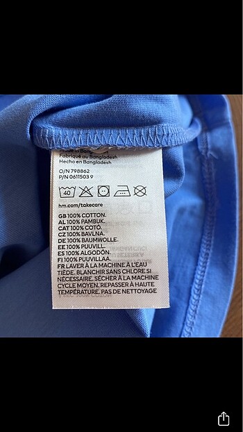 7 Yaş Beden mavi Renk H&M çocuk tişört