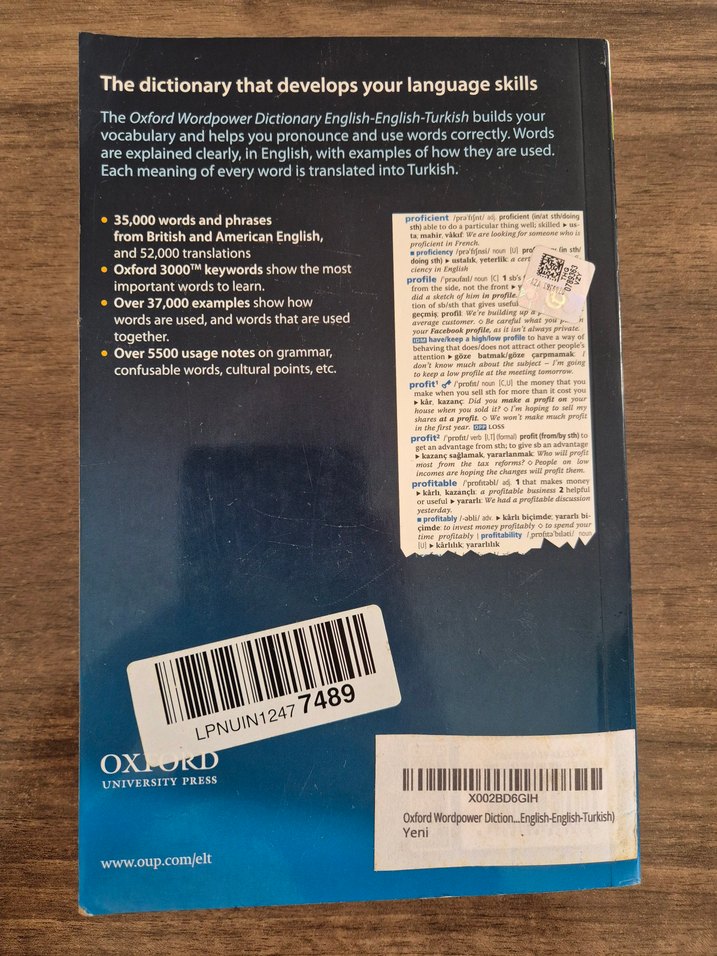 Oxford Wordpower İngilizce-İngilizce-Türkçe Sözlük - Görsel 2