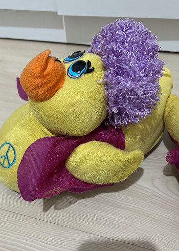 Renkli Mor Detaylı Peluş panduf - Görsel 2