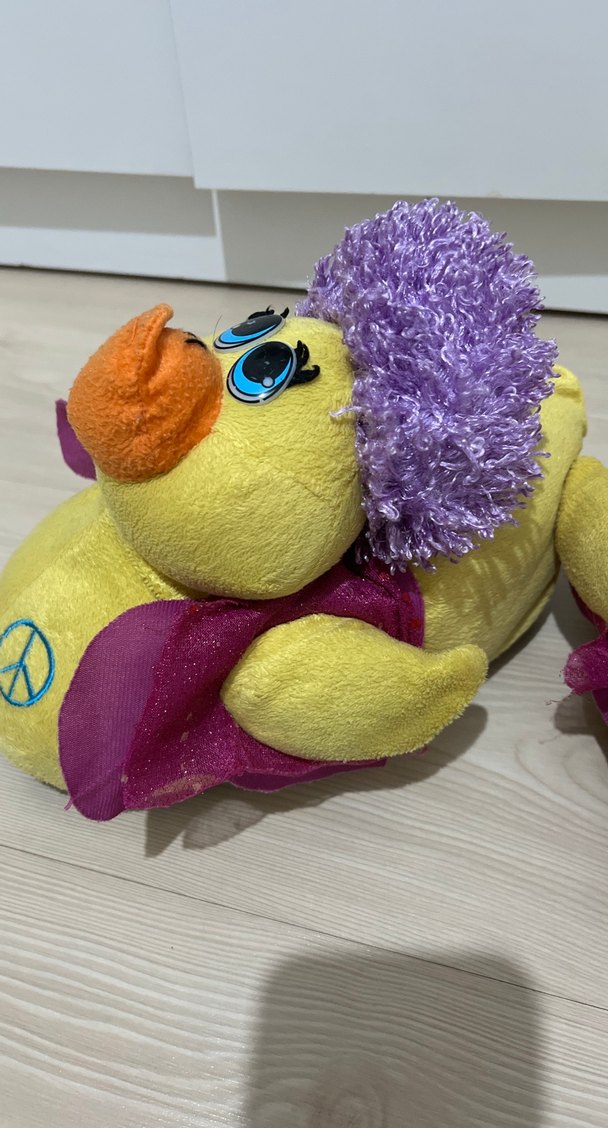 Renkli Mor Detaylı Peluş panduf - Görsel 2