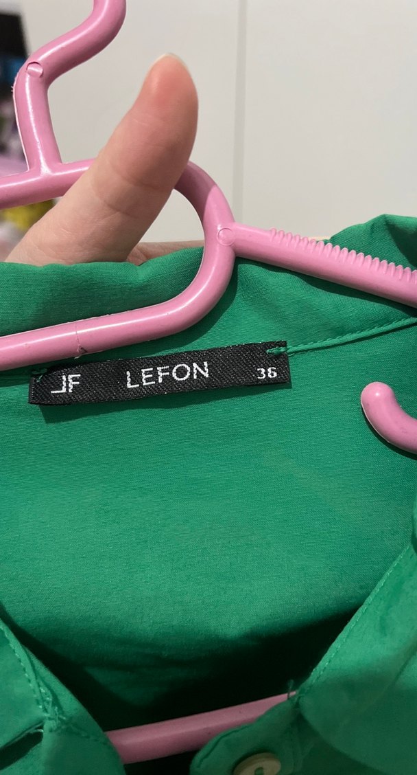 Düğmeli Yeşil Uzun Kollu Kadın Gömlek - Görsel 5