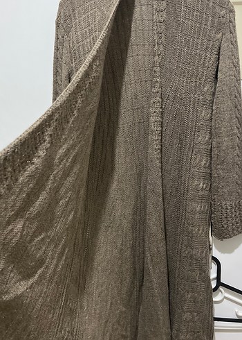 Uzun Kahverengi Bohem Kadın Hırka - Görsel 3