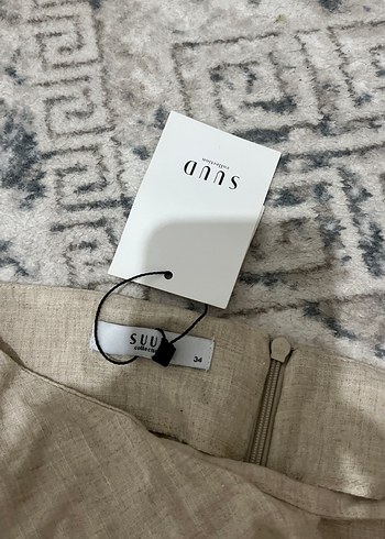 Bej Keten Anvelop Uzun Etek - Görsel 3